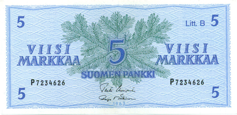 5 Markkaa 1963 Litt.B P7234626